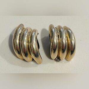 Vintage Mexico TTO9 Sterling Silver Button Clip-On Earrings.